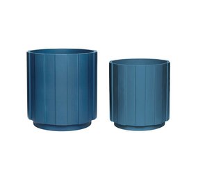 Hubsch Flowerpot set petrol blue