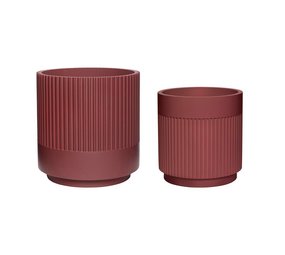 Hubsch Bloempot set bordeaux Hubsch Bloempot set bordeaux
