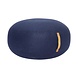 Hubsch Poef blauw wol met leren handgreep Hubsch Poef blauw wol met leren handgreep