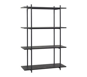 Hubsch Gabinete de almacenamiento de metal negro con 4 estantes