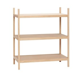 Hubsch Armario de almacenamiento de madera con 3 estantes