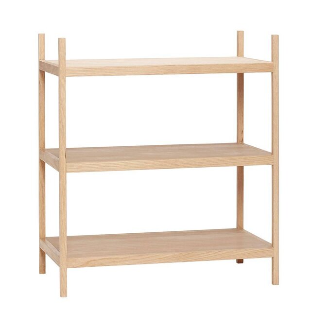 Hubsch Armario de almacenamiento de madera con 3 estantes