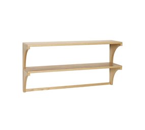 Hubsch Wandmeubel eikenhout met 2 planken Hubsch Wandmeubel eikenhout met 2 planken
