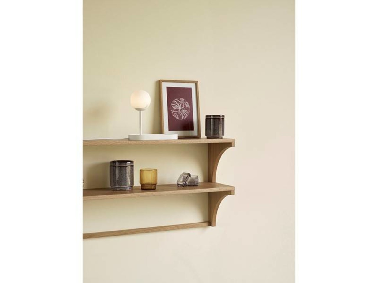 Hubsch Wall furniture oak with 2 shelves Hubsch Wall furniture oak with 2 shelves