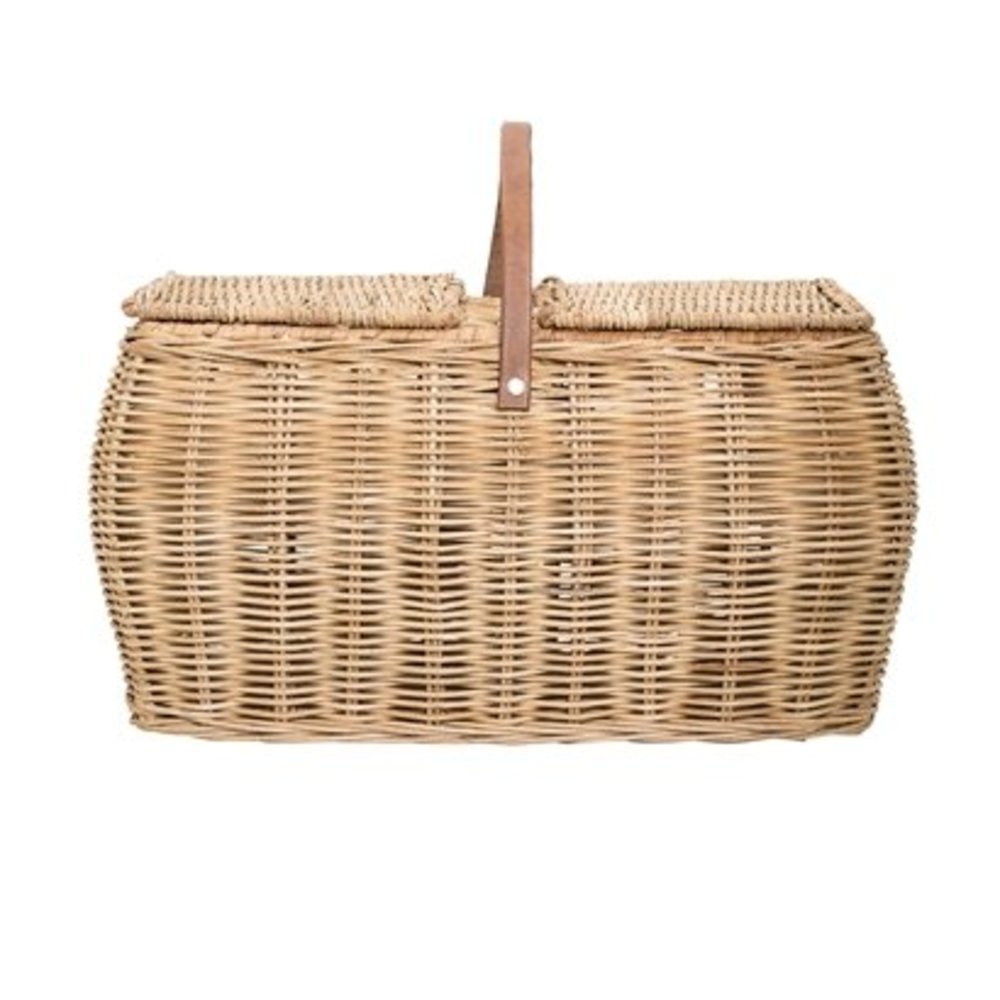 Bloomingville Cestino con manico in rattan naturale Bloomingville Cestino con manico in rattan naturale