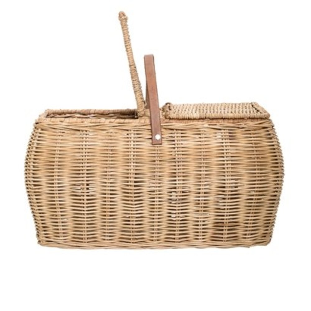 Bloomingville Basket with handle natural rattan Bloomingville Basket with handle natural rattan