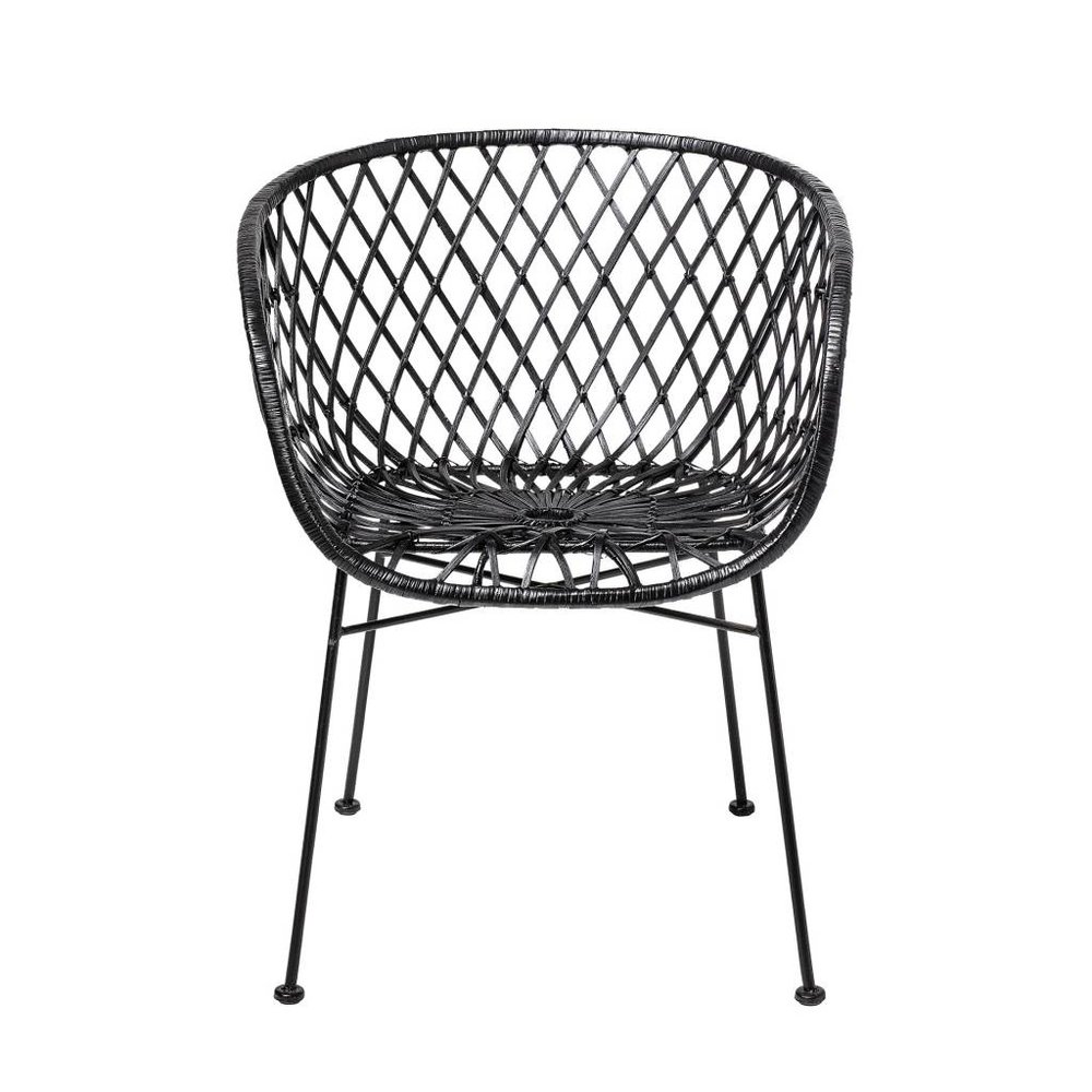Bloomingville Loungestoel zwart rotan Bloomingville Loungestoel zwart rotan