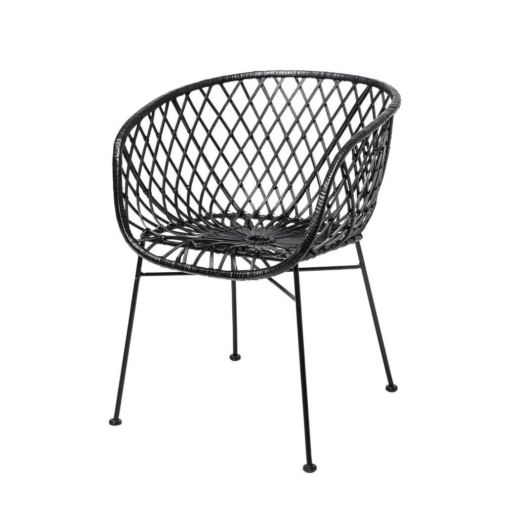 Bloomingville Lounge Sessel aus schwarzem Rattan Bloomingville Lounge Sessel aus schwarzem Rattan