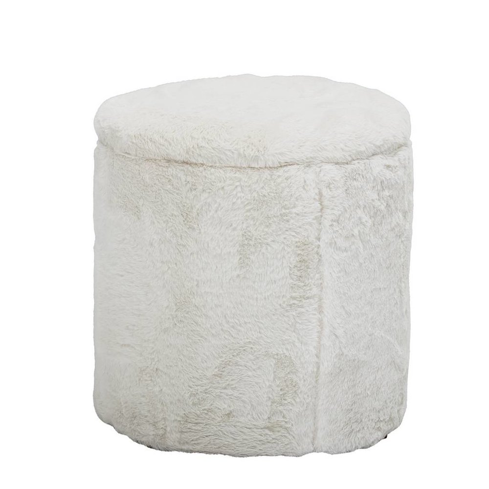 Bloomingville Mini pouf white with storage - LIVING AND CO.