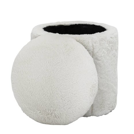 Bloomingville Mini pouf white with storage - LIVING AND CO.