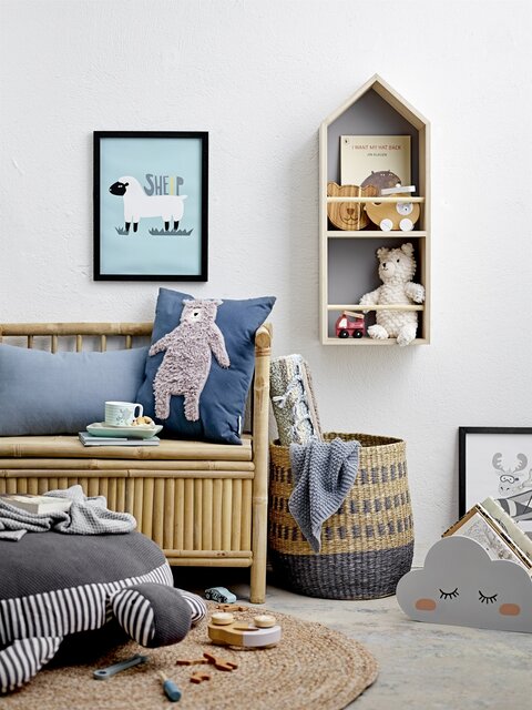 Bloomingville Mini Karierte blaue Wolle