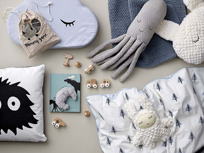 Bloomingville Mini Laine à carreaux bleu