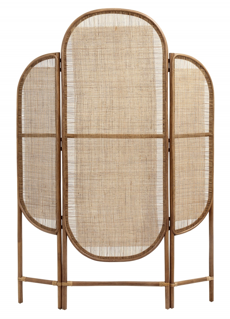 Nordal Rattan folding screen with webbing