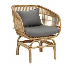 Nordal Poltrona in rattan con cuscino grigio Nordal Poltrona in rattan con cuscino grigio