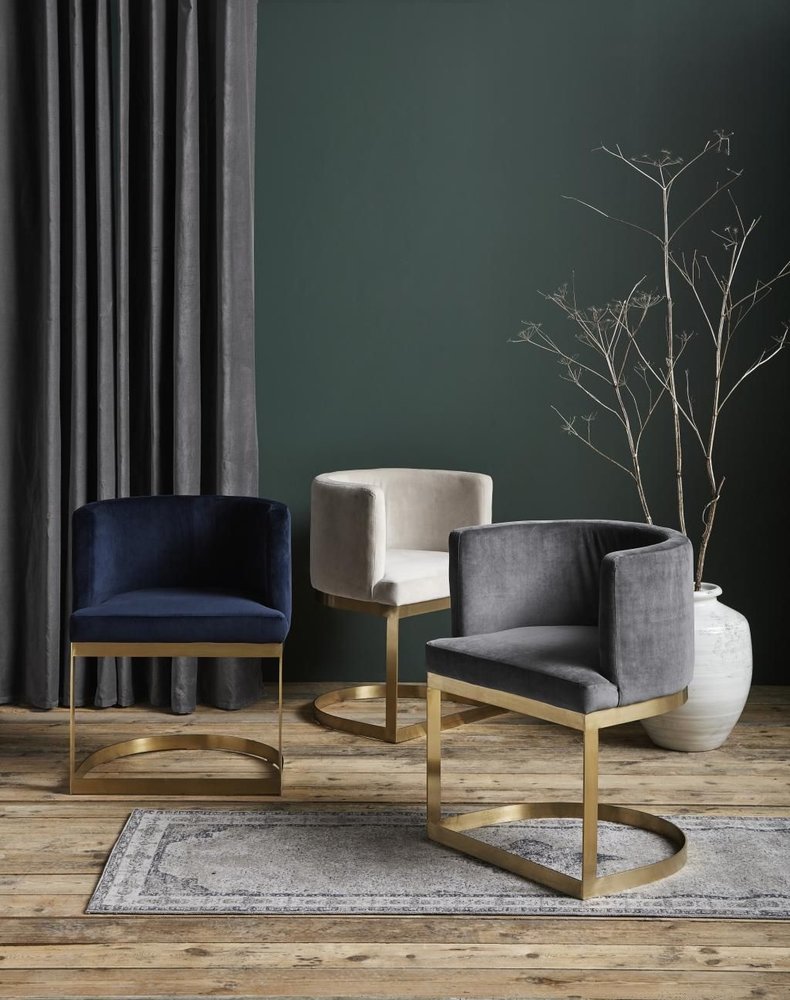 Nordal Dining chair blue velvet Nordal Dining chair blue velvet