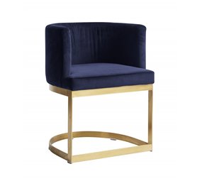 Nordal Chaise de salle à manger en velours bleu