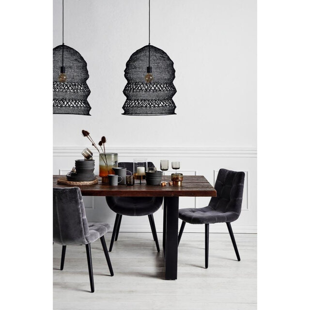 Nordal Silla de comedor de terciopelo gris