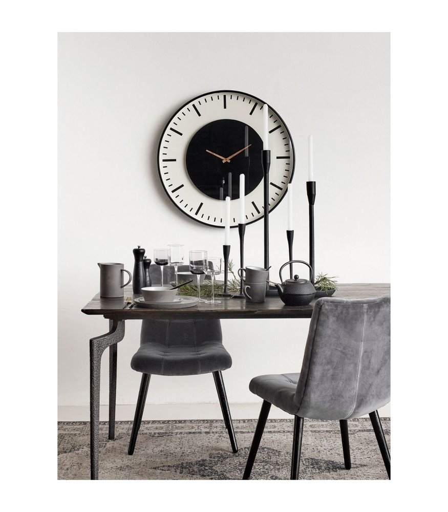 Nordal Silla de comedor de terciopelo gris