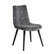 Nordal Chaise de salle à manger en velours gris Nordal Chaise de salle à manger en velours gris