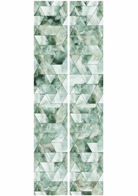 KEK Amsterdam Marble mosaic wallpaper green