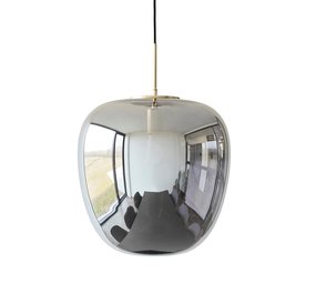 Hubsch Suspension en verre fumé avec détail en laiton