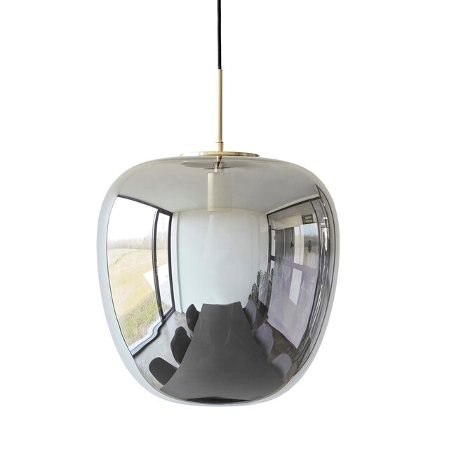 Hubsch Hanglamp smoke glas met messing detail