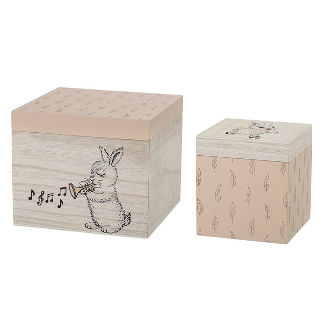 Bloomingville Mini Boîtes de rangement roses - lot de 2 Bloomingville Mini Boîtes de rangement roses - lot de 2