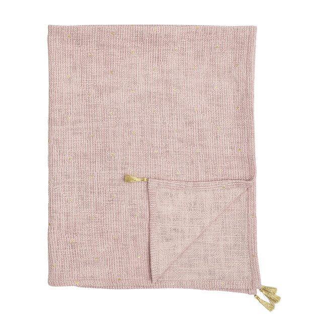 Bloomingville Mini Pledd bomull - rosa Bloomingville Mini Pledd bomull - rosa