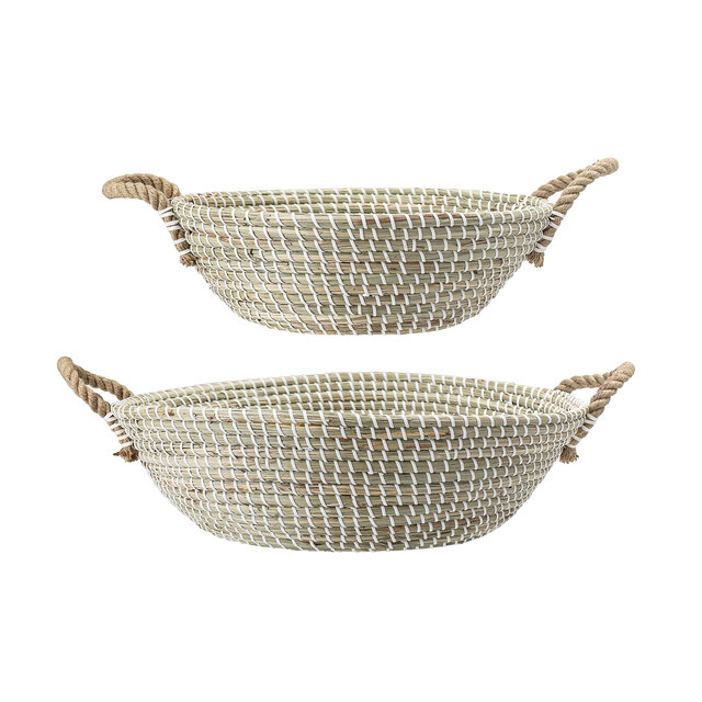 Bloomingville Paniers en gazon naturel - lot de 2 Bloomingville Paniers en gazon naturel - lot de 2