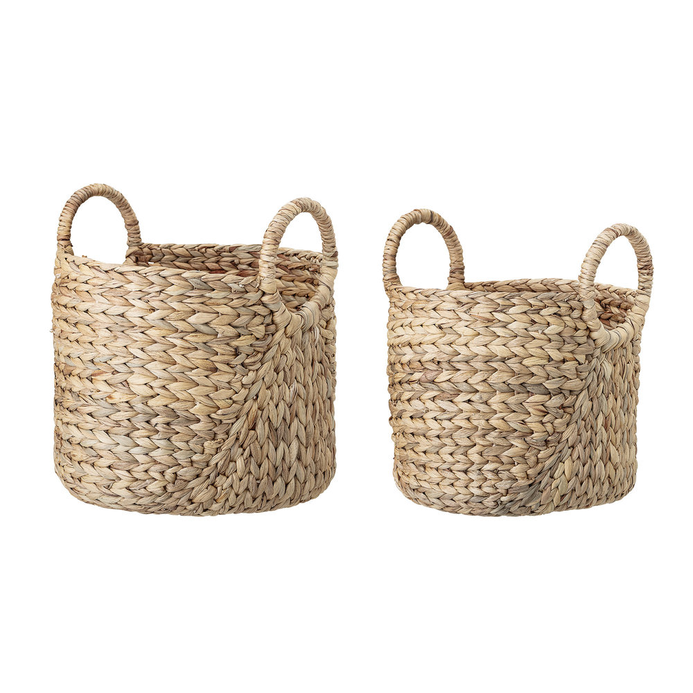 Bloomingville Panier de jacinthe d'eau naturel - lot de 2 Bloomingville Panier de jacinthe d'eau naturel - lot de 2