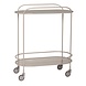 Hubsch Trolley metaal/glas - grijs Hubsch Trolley metaal/glas - grijs