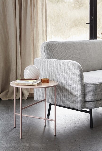 Hubsch Side table metal / glass - nude
