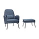 Hubsch Fauteuil met voetenbank - blauw Hubsch Fauteuil met voetenbank - blauw