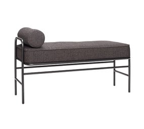 Hubsch Metall / trä soffa - svart inklusive kuddar