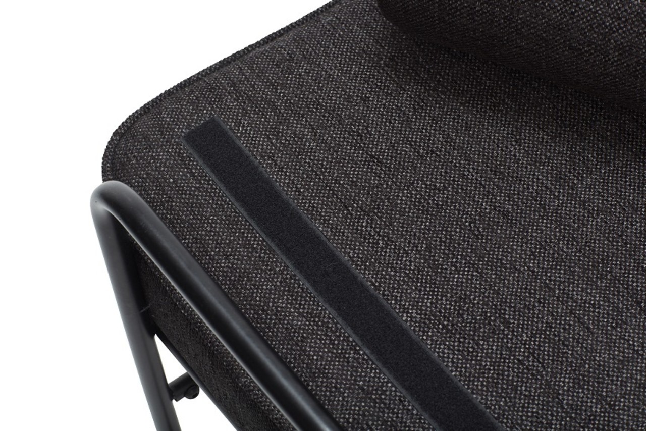 Hubsch Sofá de metal / madera - negro con cojines incluidos