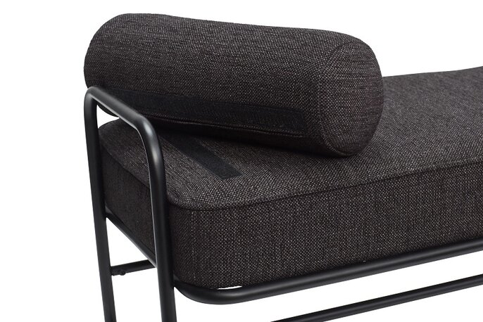 Hubsch Metall / trä soffa - svart inklusive kuddar