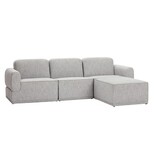Hubsch Sofa modular light gray 3-seater with ottoman