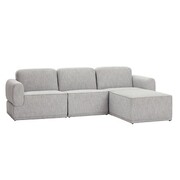 Hubsch Sofa modular light gray 3-seater with ottoman