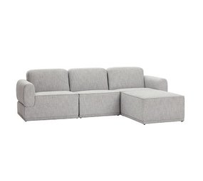 Hubsch Divano modulare a 3 posti grigio chiaro con pouf Hubsch Divano modulare a 3 posti grigio chiaro con pouf