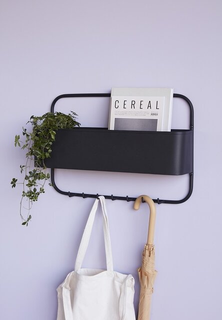 Hubsch Coat rack with storage space - black