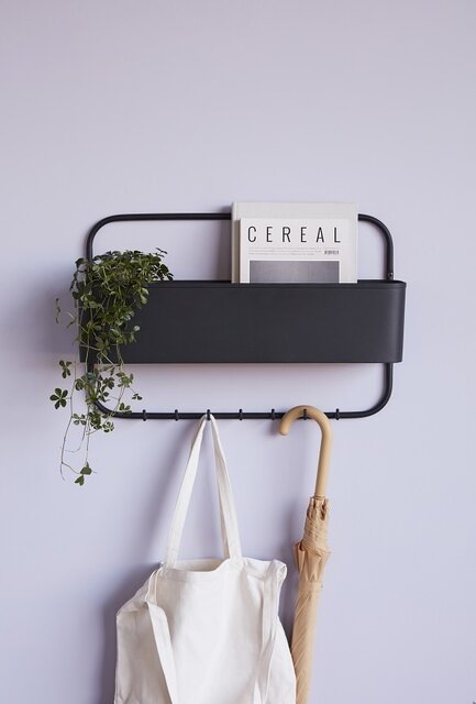 Hubsch Coat rack with storage space - black