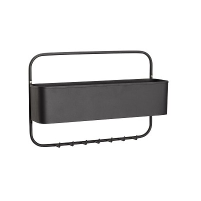 Hubsch Coat rack with storage space - black