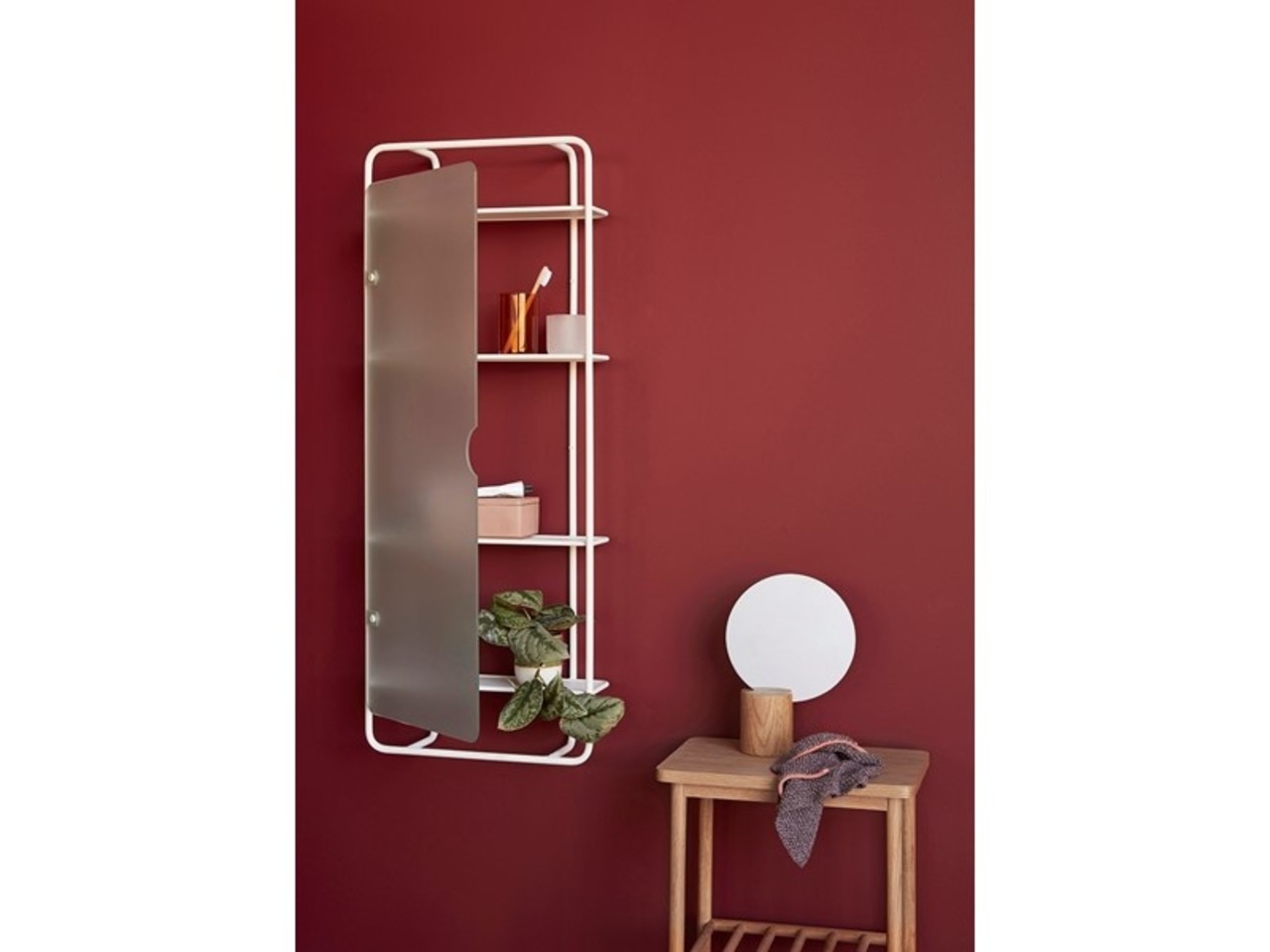 Hubsch Wandmeubel metaal/glas - wit Hubsch Wandmeubel metaal/glas - wit