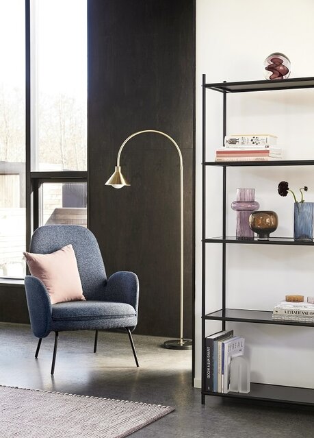 Hubsch Floor lamp metal / marble - brass Hubsch Floor lamp metal / marble - brass