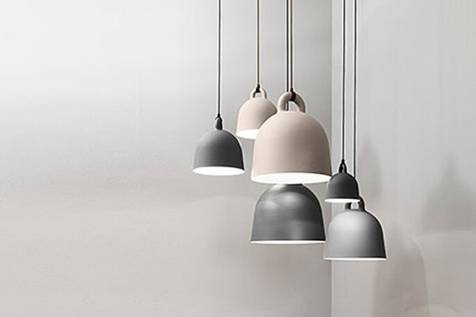 Normann Copenhagen Campana Media ciondolo grigio lampada