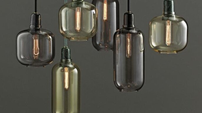 Normann Copenhagen AMP Large hanglamp goud groen