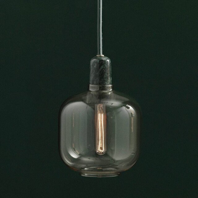 Normann Copenhagen AMP Small hanging lamp gold green