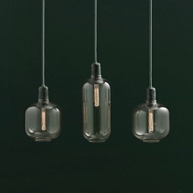 Normann Copenhagen AMP Petite lampe suspendue or vert