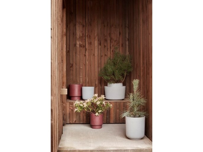 Hubsch Flowerpot light gray - set of 2 pieces