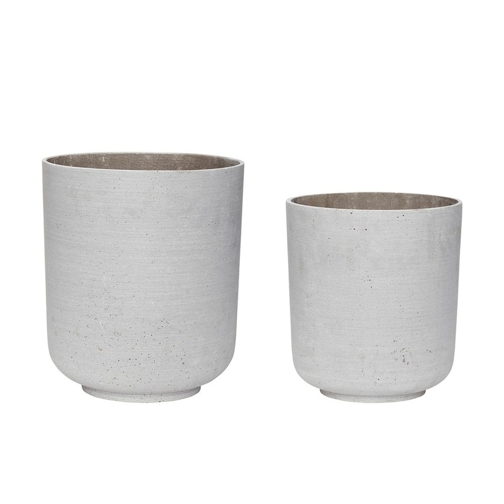 Hubsch Bloempot lichtgrijs - set van 2 stuks Hubsch Bloempot lichtgrijs - set van 2 stuks